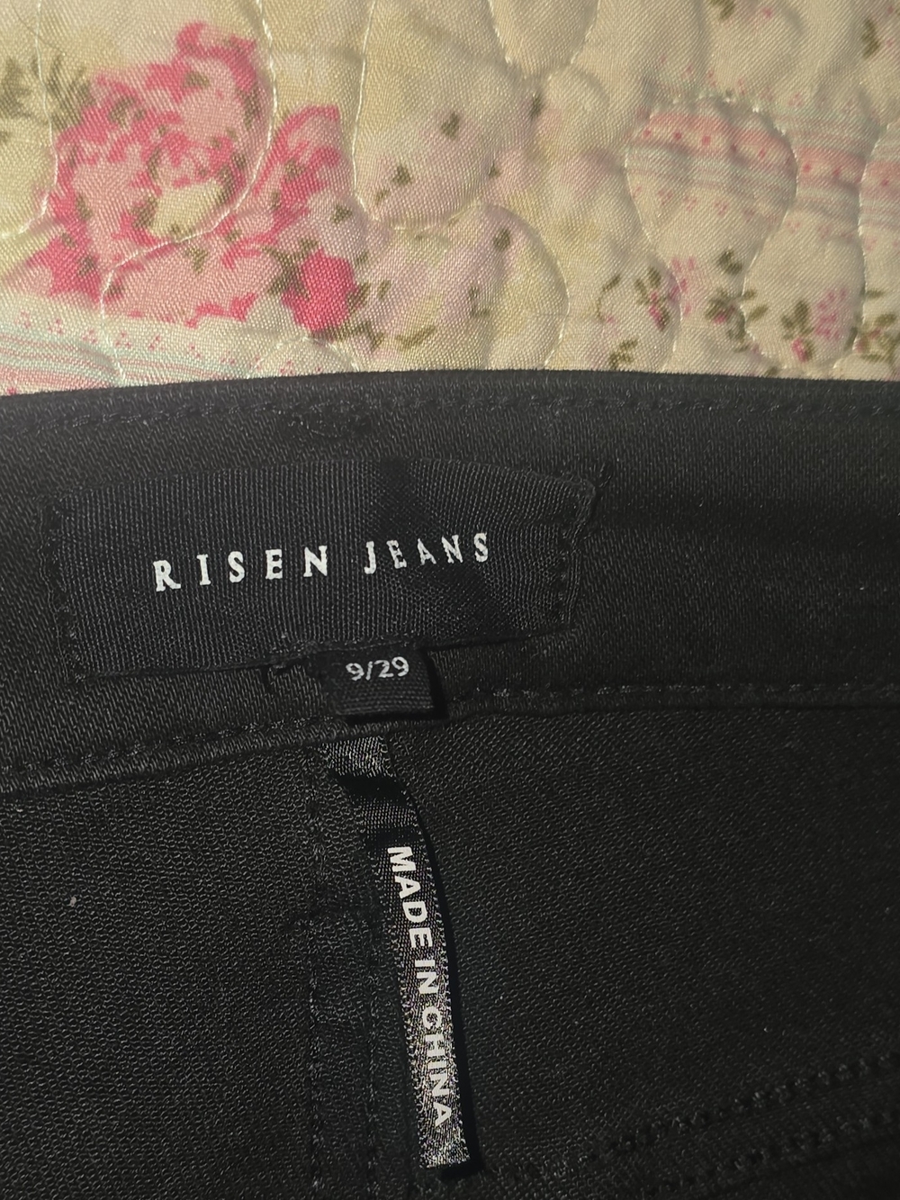 Risen Jeans Flare Slit Fringe Hem Black Denim Jeans 5-Pocket Women Size 9/29 - Picture 1 of 8